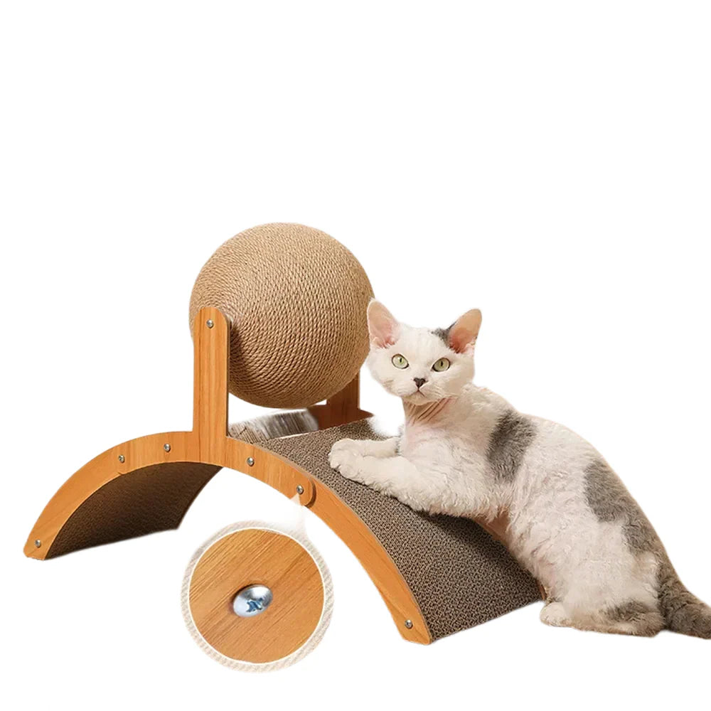 Cat Scratcher Ball Cat Scratching Toy Inclined Scratch Board Sisal Rope Ball for Indoor Cat Kittens Interactive Pet Toys