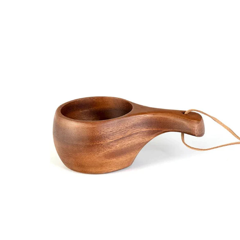 Handmade Wooden Coffee Mug – Nordic Style Wood Cup for Milk, Coffee, and Tea – Natural Rubberwood Drinking Mug