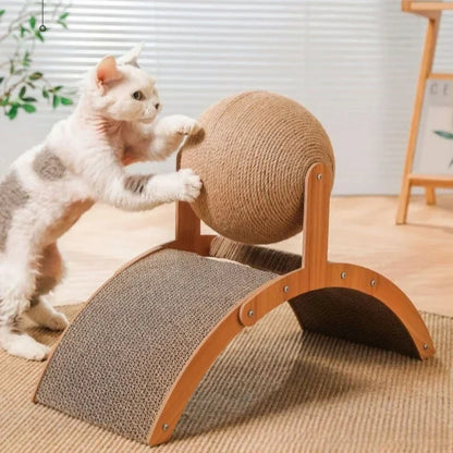 Cat Scratcher Ball Cat Scratching Toy Inclined Scratch Board Sisal Rope Ball for Indoor Cat Kittens Interactive Pet Toys